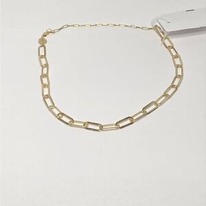 Jennifer Zeuner Jewelry 18K Yellow Gold Sterling Silver Chain-Link Necklace